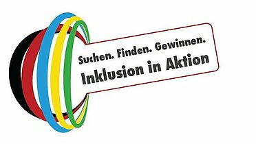 Logo "Inklusion in Aktion" am Arbeits- und Ausbildungsplatz
